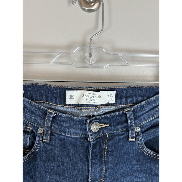 Abercrombie & Fitch Women's 6 28 Blue Madison Jeans Low Rise Flare Stretch Y2K - Picture 2 of 4